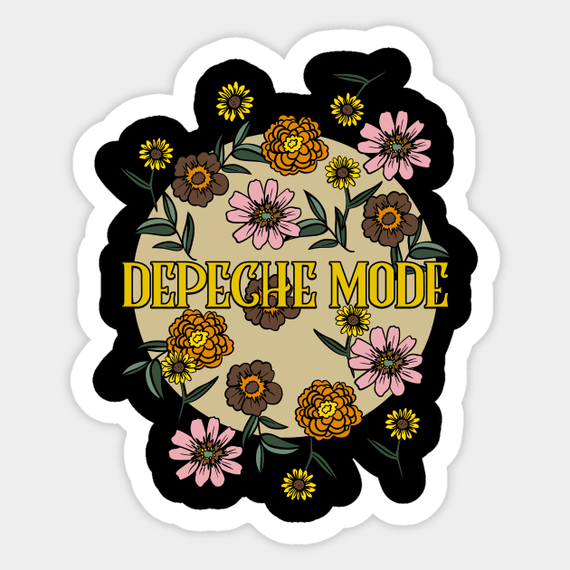 Depeche Mode Name Personalized Flower Retro Floral 80s 90s Name Style Sticker by Ancientdistant